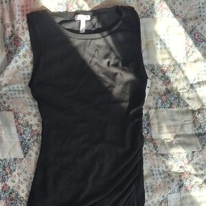 Black Sleeveless Leith Ruched Dress